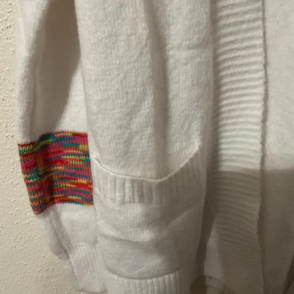 Epic Threads White Aztec Sleeve Band White Big Girls Long Cardigan Size M NWT - Picture 3 of 4